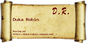 Duka Robin névjegykártya